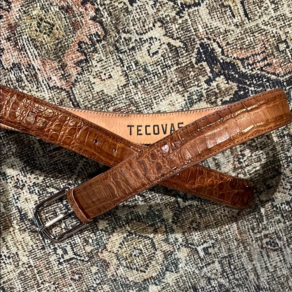 Tecovas Brown Caiman Leather Belt